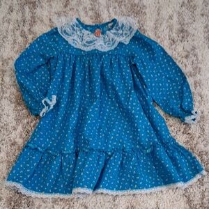 Vintage Winnie The Pooh Long Sleeve Floral Dress Size 6X